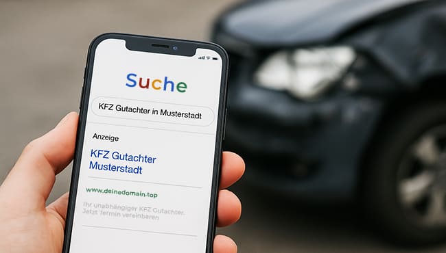 Google Ads für KFZ Gutachter – In der Suche ganz oben positioniert Google Ads für KFZ Gutachter – In der Suche ganz oben positioniert