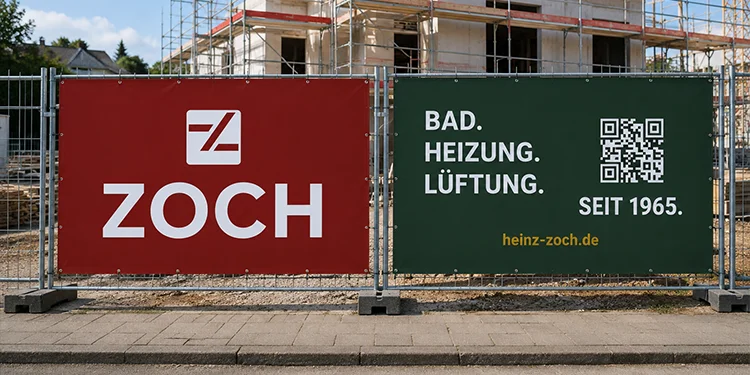 Heinz Zoch Bauzaunbanner im Einsatz